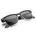 zeroUV - Classic Dapper Rectangular Half-Frame Horn Rimmed Sunglasses