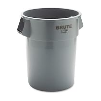 Trash Container, Round, Brute, 55 Gallon, Gray, 26.5" diameter RUB265500GY