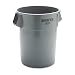 Trash Container, Round, Brute, 55 Gallon, Gray, 26.5" diameter RUB265500GY
