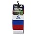 adidas Metro Hoop Soccer Socks, White/Cobalt/Power Red, Medium