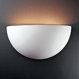 Justice Design 1100-BIS, Ambiance Ceramic Wall Sconce Lighting, 2 Light, 200 Total Watts, Bisque