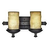 41Maj46e7UL. SL160  Quoizel LP8602IB La Parra 9 Inch Bath Bar with Two Lights with Candella Scavo Glass, Imperial Bronze Finish