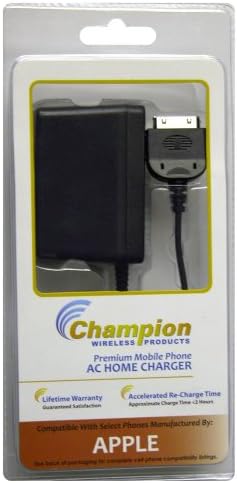 Champion CWP-AC-IPHON3G AC Home Charging Cord for Apple Branded Devices - Carrier Packaging - Black