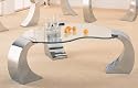 BEVELLED KIDNEY SHAPED COFFEE TABLE WITH BRONZE FINISH
