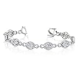 41Man7EEDzL. SL160  18K White Gold 3.37ct Diamond Bracelet