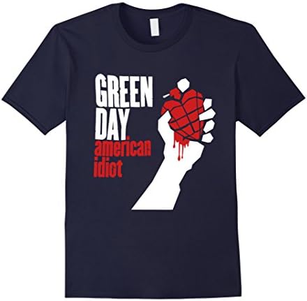 Men's Featured t shirt: Green day american idoit T-Shirt   Medium Navy