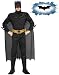 Men's Deluxe Muscle Chest The Dark Knight Batman Costume, Black, Large