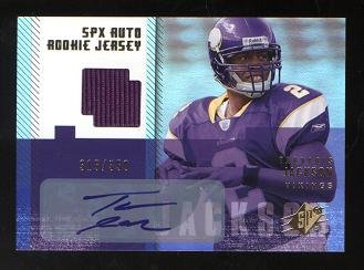 Tarvaris Jackson Autograph 2006 Upper Deck SPX Auto Rookie Jersey Card #207 Certified Autograph #315/350 Signed Minnesota Vikings