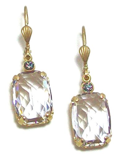 Catherine Popesco 14K Gold Plated Swarovski Crystal Dangle Earrings
