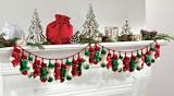 Knit Stocking Christmas Advent Garland Calendar Wreath, 48 inches long