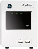 ZyXEL NSA-220 2-Bay SATA 1TB (2 x 500GB) Multi-media Network attached storage server with RAID 0, 1. x2 USB, x1 Gigabit Port, DLNA compliant, Memeo Back up software