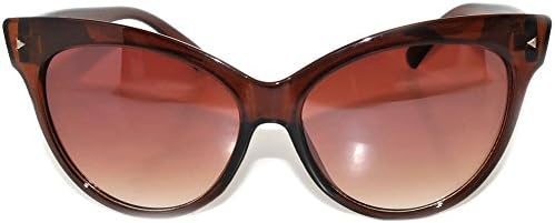 Classic Vintage Wayfarer Cat Eye Brown Lens Sunglasses Brown Frame
