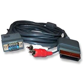 GOLD XBOX 360 VGA HDTV PC LCD CABLE LEAD with OPTICAL OUT