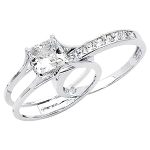 Solitaire Cubic Zirconia Cz Wedding And 2