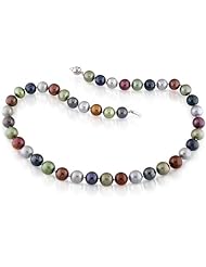 Sterling-Silver 9-9.5 MM Black Freshwater Cultured Pearl Strand, 18"