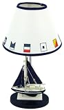 Blue Sailboat Boat Nautical Table Lamp with Shade