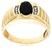 10k Yellow Gold Onyx and Diamond Men's Ring