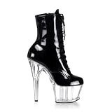 Women's Adore-1020, 6 1/2" Stiletto Heel Lace-Up Platform Ankle Boot, Side