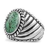Colorful Pebbles Green Turquoise Silver Ring