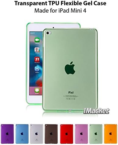iPad Mini 4 Clear TPU Case, iMacket TotalShield Crystal Clear Soft TPU Gel Case with Shock Absorption for Apple iPad Mini 4 [Latest Version] (Green)