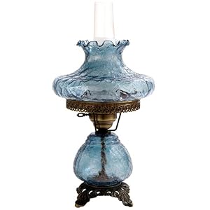 Blue Crackle Tamoshanta Night Light Hurricane Table Lamp by 