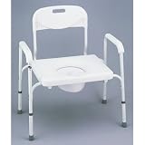 Heavy Duty Commode with Back and Extra Wide Seat