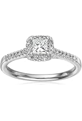 14k White Gold Diamond Halo Frame Engagement Ring (5/8cttw, H-I Color, I1-I2 Clarity), Size 7