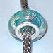 Murano Style "925" Glass Lampwork Bead Fits Pandora Seamist with Silver Foil Swirl, 14mm (1)