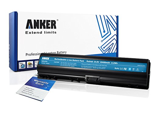 Anker New Ultra High Capacity Laptop Battery [12-cell / 10400mAh/112WH] for HP Pavilion DV2000 DV2100 DV2500 DV2600 DV2700 DV6000 DV6000Z DV6500 DV6600 DV6700 DV6700T Series, Fits P/N 446506-001 HSTNN-LB42 EV089AA HSTNN-DB42 EV088AA 441425-001 - 18 Months Warranty [Li-ion, 10.8V]