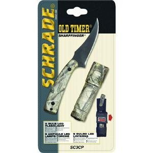 Taylor Brands (TAYSC3CP) Schrade Tough Camo Knife/Flashlight Combo Clam Pack