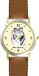 Collie (SC) Dog - WATCHBUDDY&reg; DESIGNER DELUXE TWO-TONE THEME WATCH - Arabic Numbers-SAND & SOIL STYLE - Pale Yellow Dial with Brown Leather Strap-Size-Large ( Men's Size or Jumbo Women's Size )