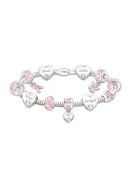 Breast Cancer Support Heart-Shaped Charm Bracelet: Hearts Of Hope by The Bradford Exchange
