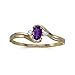 14k Yellow Gold Oval Amethyst And Diamond Ring title=