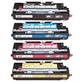 LD © Hewlett Packard 3700 Set of 4 Laser Toner Cartridges: 1 each of Black Q2670A, Cyan Q2681A, Magenta Q2683A, Yellow Q2682A by LD Products