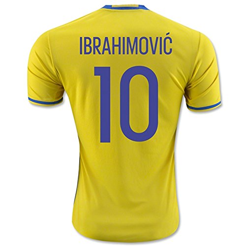 2016 2017 UEFA Europameisterschaft Schweden 10 Zlatan Ibrahimovic Heimtrikot Fußballtrikot in gelb Größe L Gelb – gelb