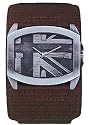 GUESS? Men's Antique Silver-Tone and Brown Leather Watch #W90032G2