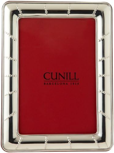 Cunill Silver Solar  Frame In .925 Sterling Silver, with Wood-Look Back and Easel For 5-Inch by 7-Inch Photograph