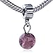 Murano Glass Bead Dangle Amethyst Ball European title=