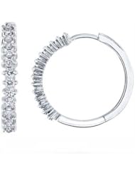 0.50Ct Round Diamond Hoop Earrings 18k Gold