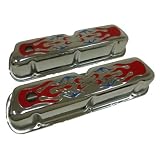 1962-85 Ford Small Block 260-289-302-351W Steel Valve Covers - 2 Color Flamed by CFR Performance
