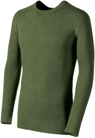 Duofold® by Champion® Originals Mid-Weight 2-Layer Men's Crewneck Shirt, L-Olive Heather