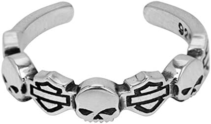 Harley-Davidson® MOD® Multiple Bar & Shield and Skull Toe Ring HDT0013