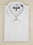 Kenneth Cole - Kenneth Cole White with Gray Double Stripe Dress Shirt