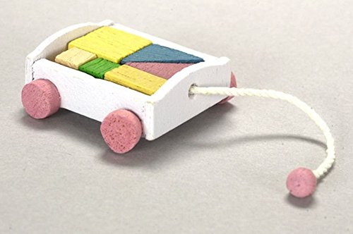 Dollhouse Miniature Wagon with Blocks