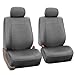 FH Group FH-PU002-1114 Full Set Classic Exquisite Leather Car Seat Covers, Airbag Compatible and Split Bench, Solid Gray Color- Fit Most Car, Truck, SUV, or Van