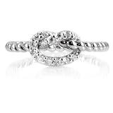 Amelia's CZ Love Knot Ring - Silver