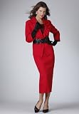 Roamans Plus Size Rose and Ribbons Skirt Suit