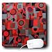Lee Hiller Designs 50s Retro Print - Atomic Abstract Black Red Gray - Mouse Pads