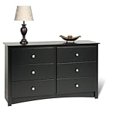 Prepac Sonoma Black Condo Sized 6-Drawer Dresser