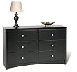 Prepac Sonoma Black Condo Sized 6-Drawer Dresser